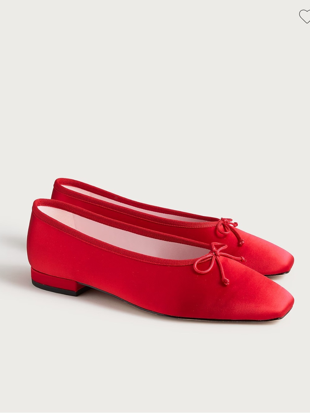 J crew red Sophie ballet flats in satin